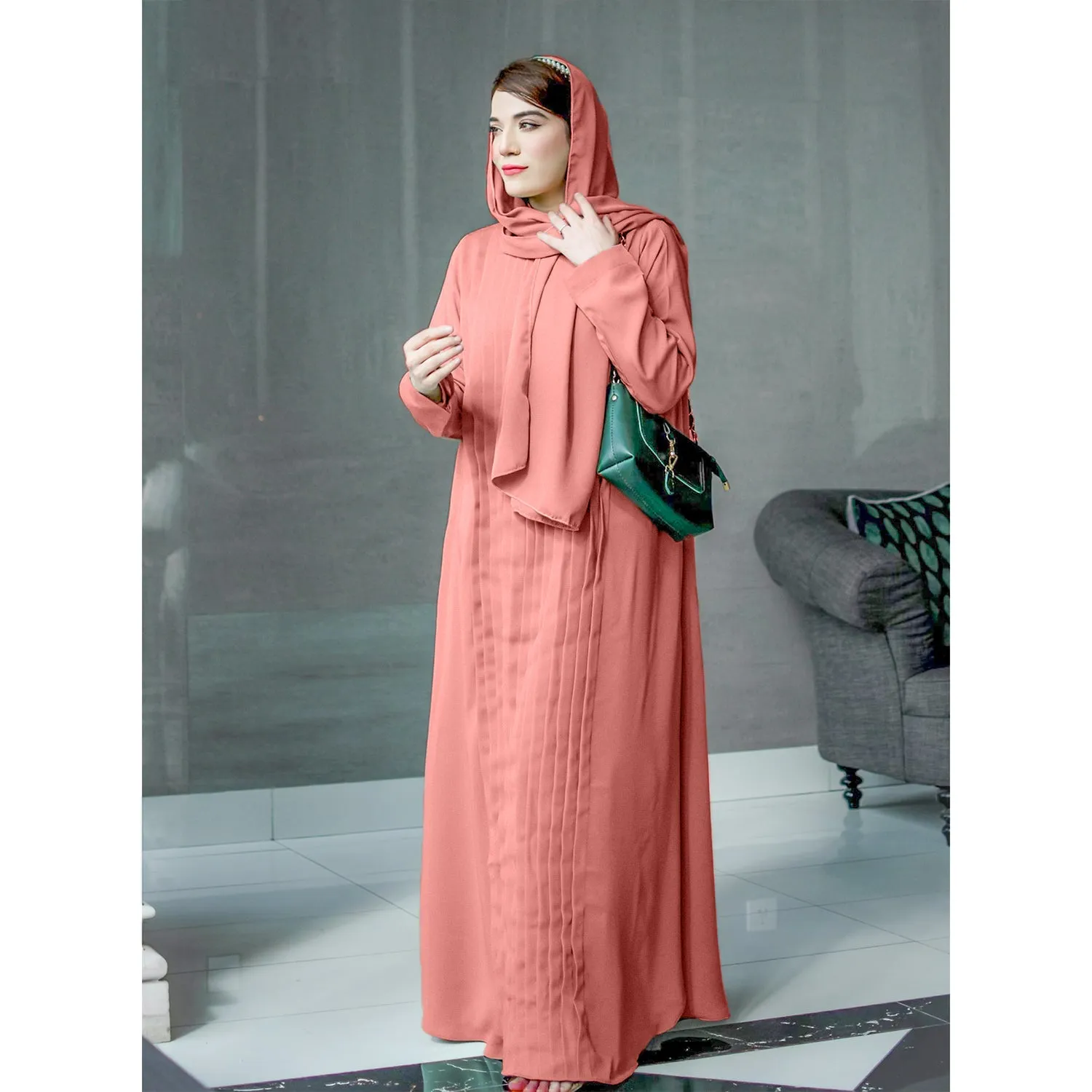 Streak Abaya (Pink)