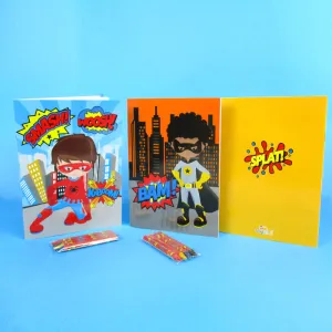 Superhero Coloring Books with Crayons Party Favors - Set of 6 or 12