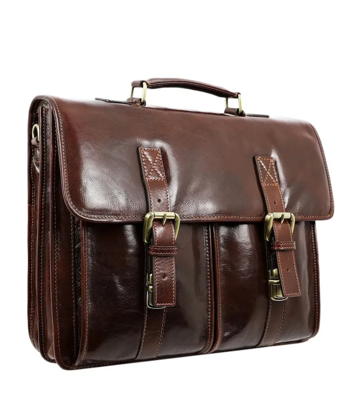 The Time Machine - Full Grain Leather Briefcase