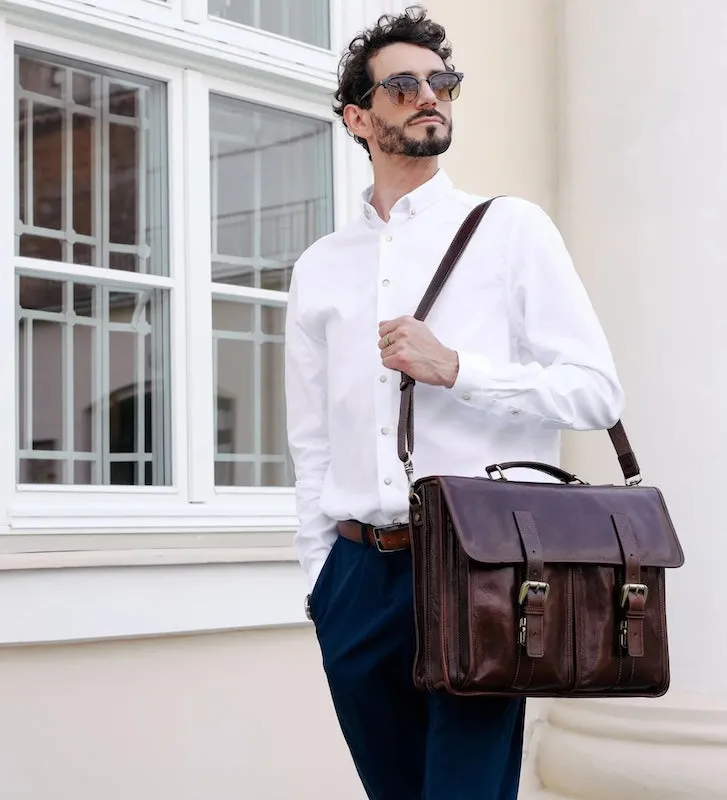 The Time Machine - Full Grain Leather Briefcase