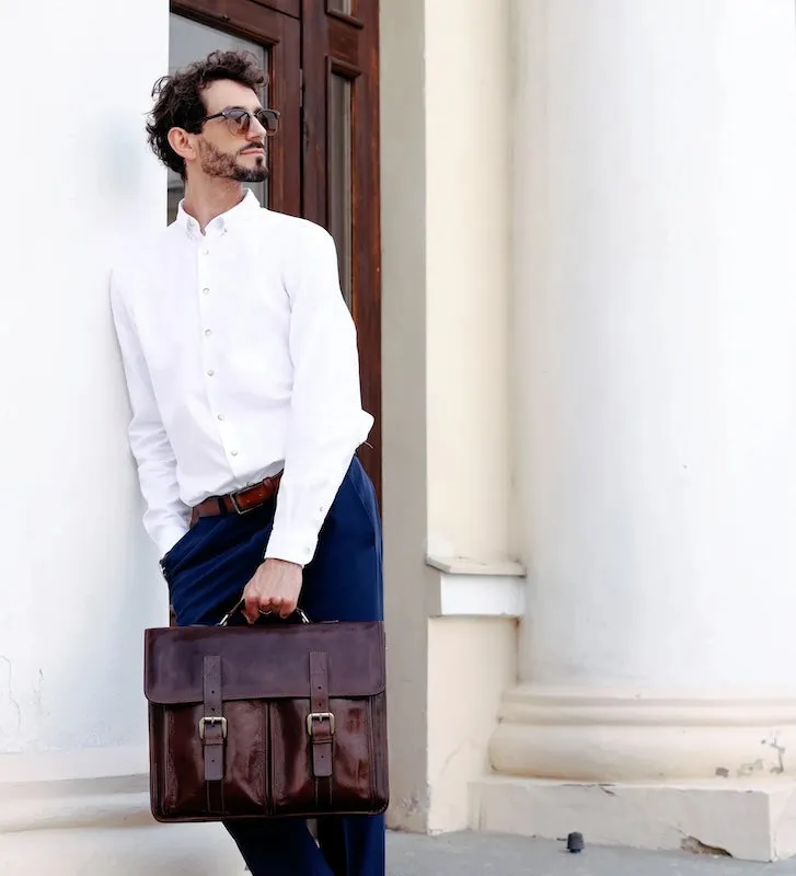 The Time Machine - Full Grain Leather Briefcase