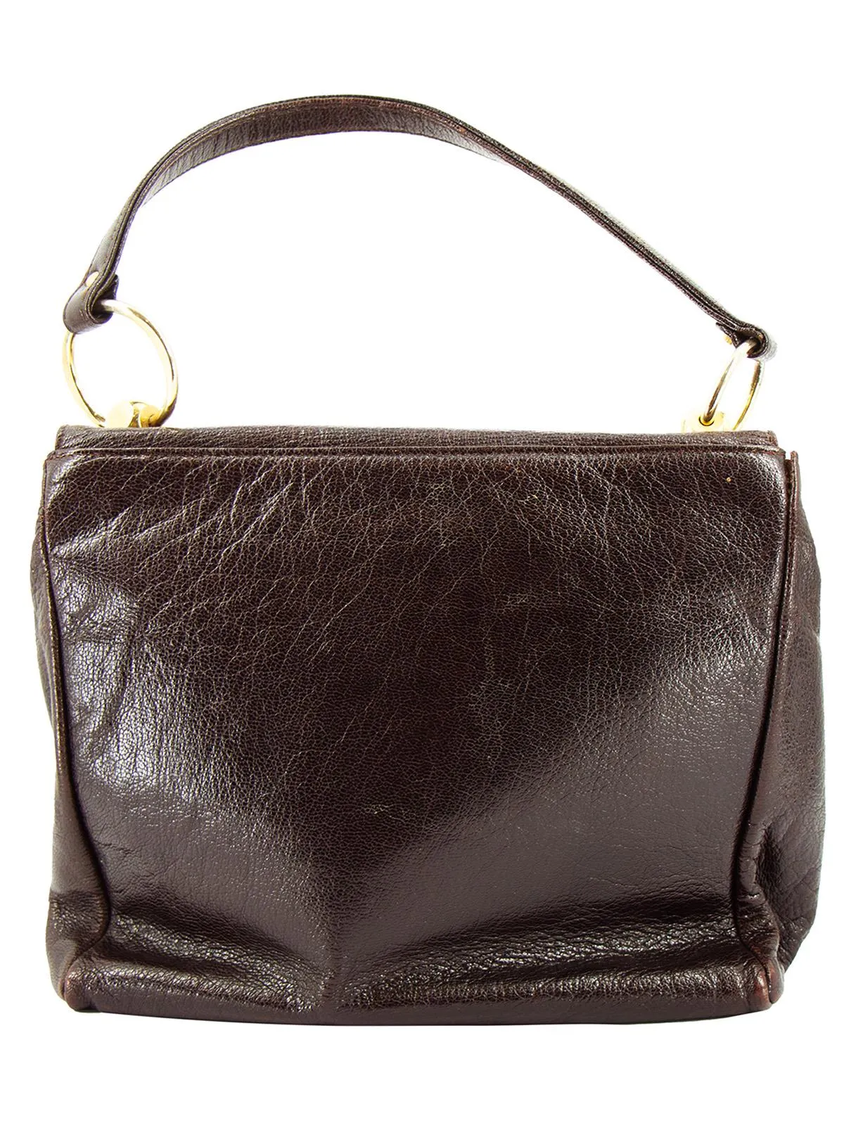 Vintage 1960s Brown Faux Leather Shoulder Bag