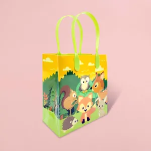 Woodland Animals Party Favor Bags Treat Bags, 12 Pack