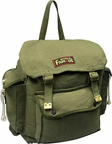 World Famous 23L Cotton Canvas Web Rucksacks with Pack Straps