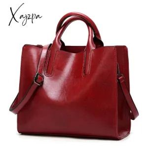 Xajzpa - Vintage Genuine Leather Bags Women Messenger Bags High Quality Oil Wax Female Leather Handbags Ladies Shoulder Bag New C836