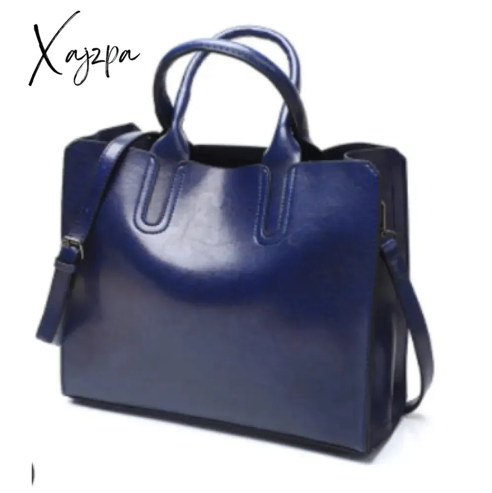 Xajzpa - Vintage Genuine Leather Bags Women Messenger Bags High Quality Oil Wax Female Leather Handbags Ladies Shoulder Bag New C836